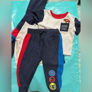 Disney Marvel Toddler 2T 3 piece set with t-shirt, sweat pants, and jacket
